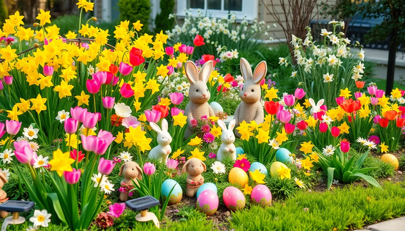 Whimsical Garden Decor: Bunnies, Bulbs, and Pastel Birdhouses